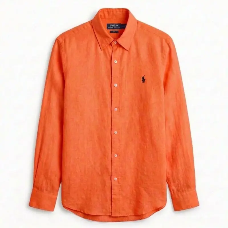 Ralph Lauren 100% French Linen Vintage Shirt, Orange