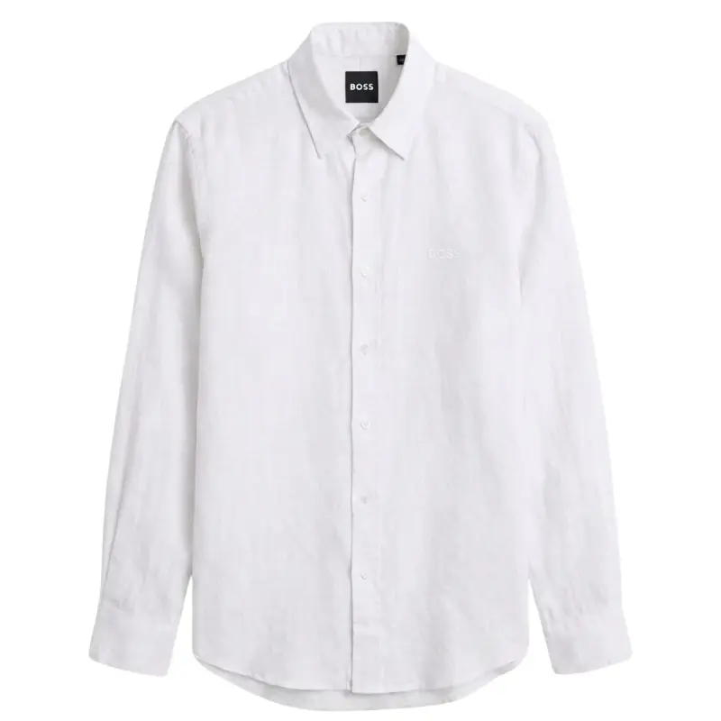Hugo Boss 100% Linen Vintage Shirt, White