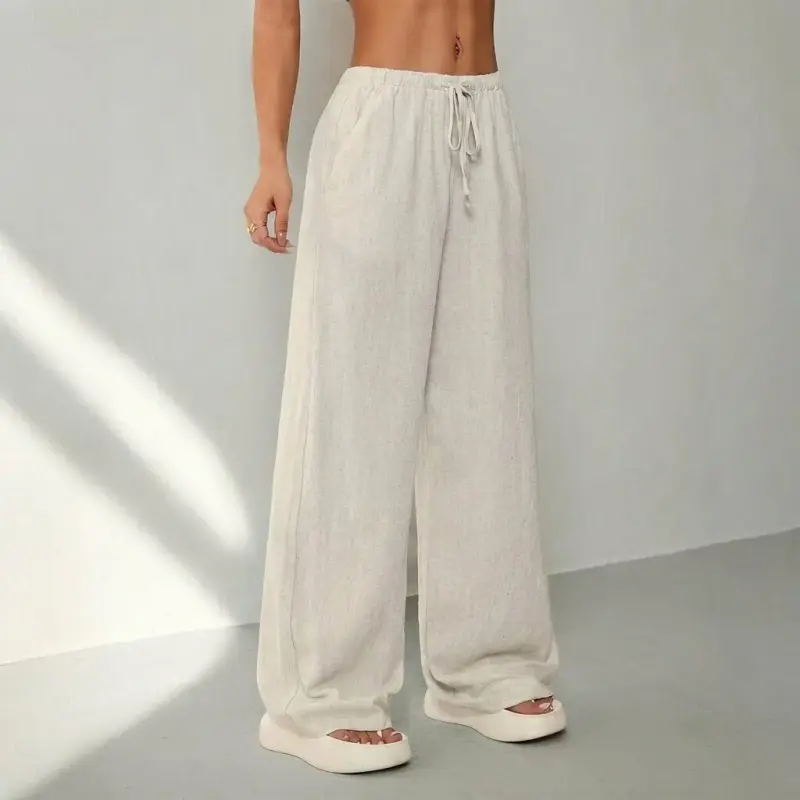 Élan Women's Wide Leg Pants, Beige