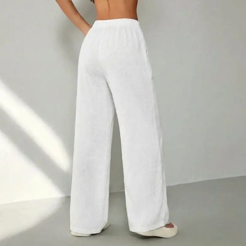 Élan Women's Wide Leg Pants, White