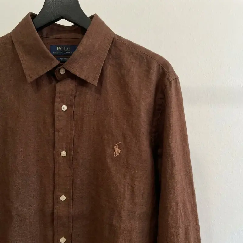 Ralph Lauren 100% French Linen Vintage Shirt, Brown